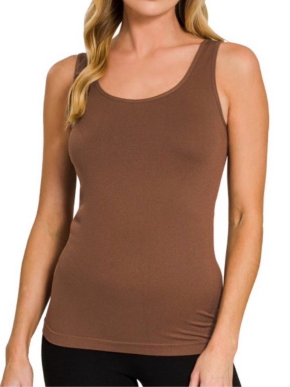 NWOT Zenana Reversible 2 Way V Neck & Scoop Neck Seamless Tank Size L/XL